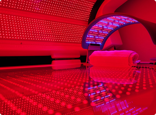 Red light therapy room, Wellness lounge