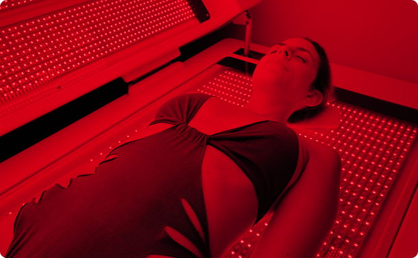 Red light therapy room, Wellness lounge